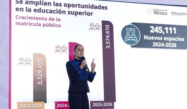 Claudia Sheinbaum presenta plataforma Educación Superior 2026 con más de 37 mil espacios